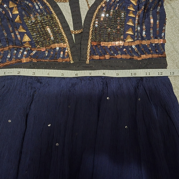 Free People Midnight Blue Goddess Greek Dress 0 - Picture 6 of 7